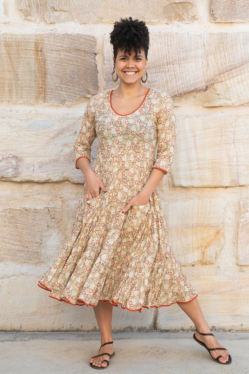Flamenco Dress with Sleeves - Amber