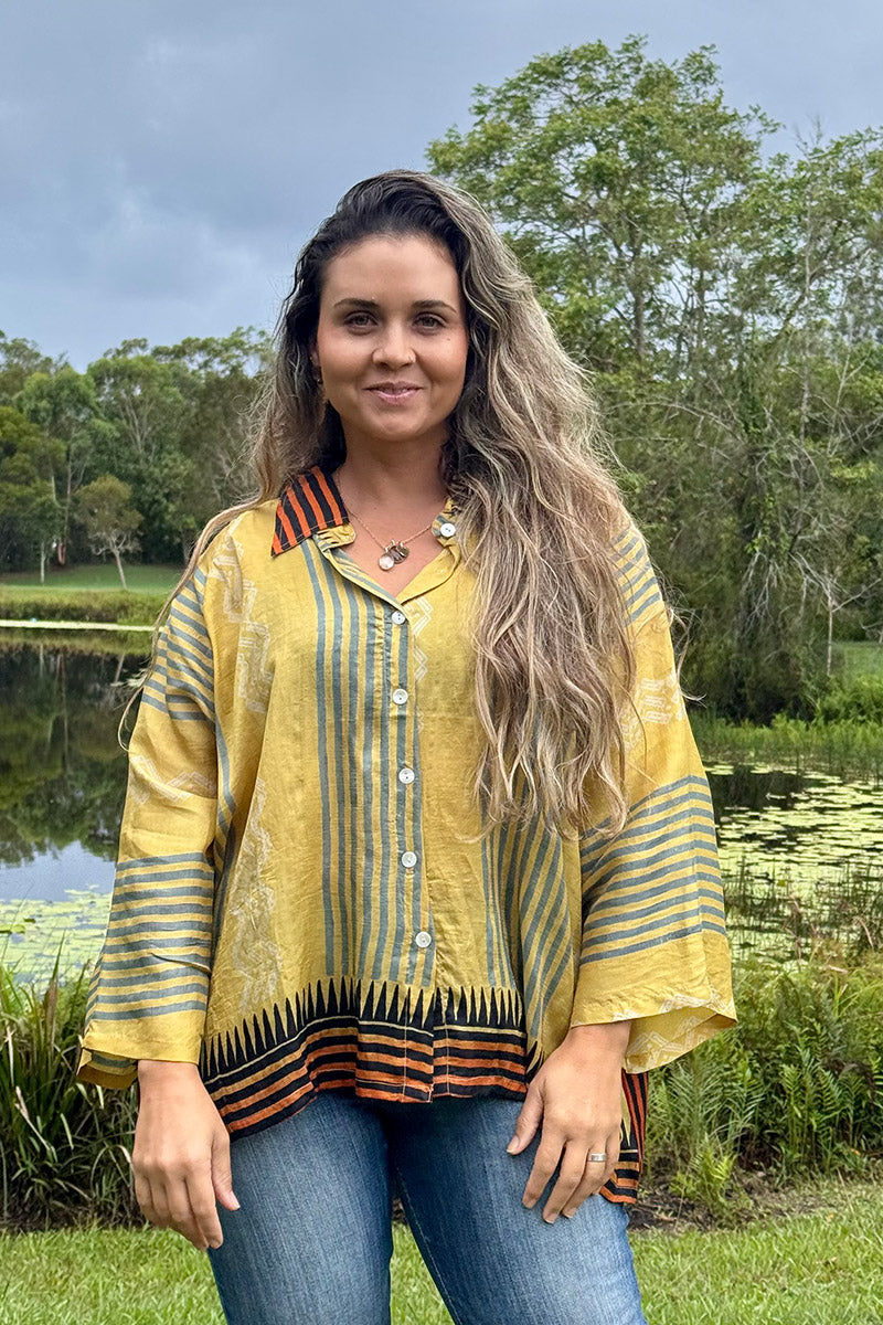 Vintage Sari Amira Blouse - Tuscan (silk)