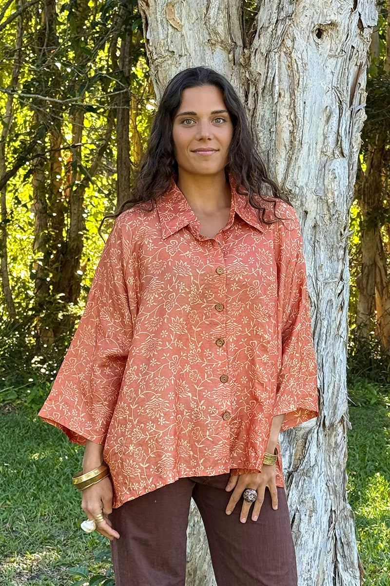 Vintage Sari Amira - Saffron Curio (wool/silk)