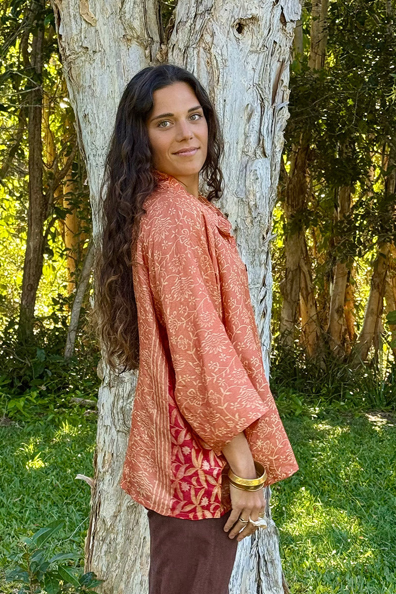 Vintage Sari Amira - Saffron Curio (wool/silk)