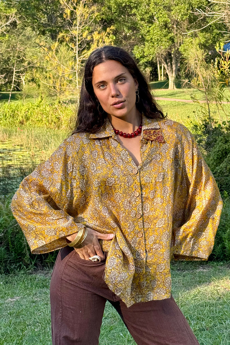 Vintage Sari Amira - Gold Dust (wool/silk)