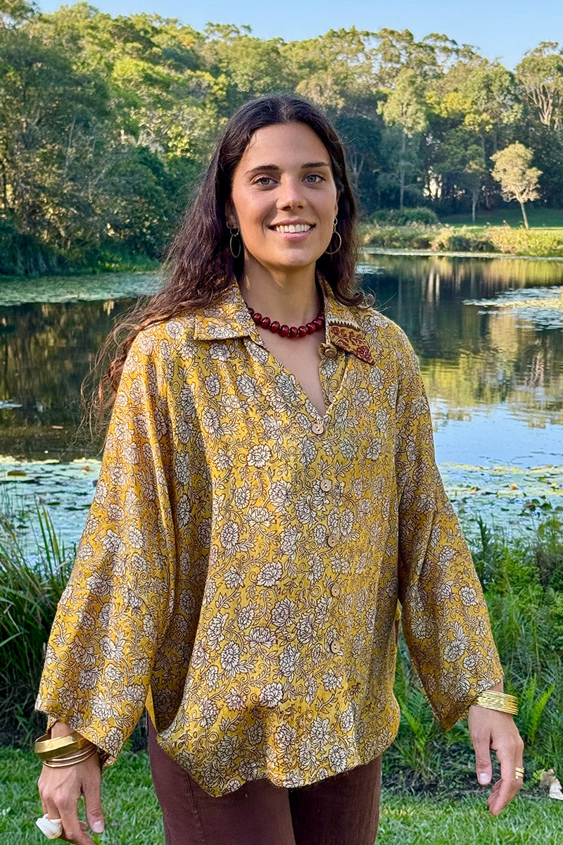 Vintage Sari Amira - Gold Dust (wool/silk)