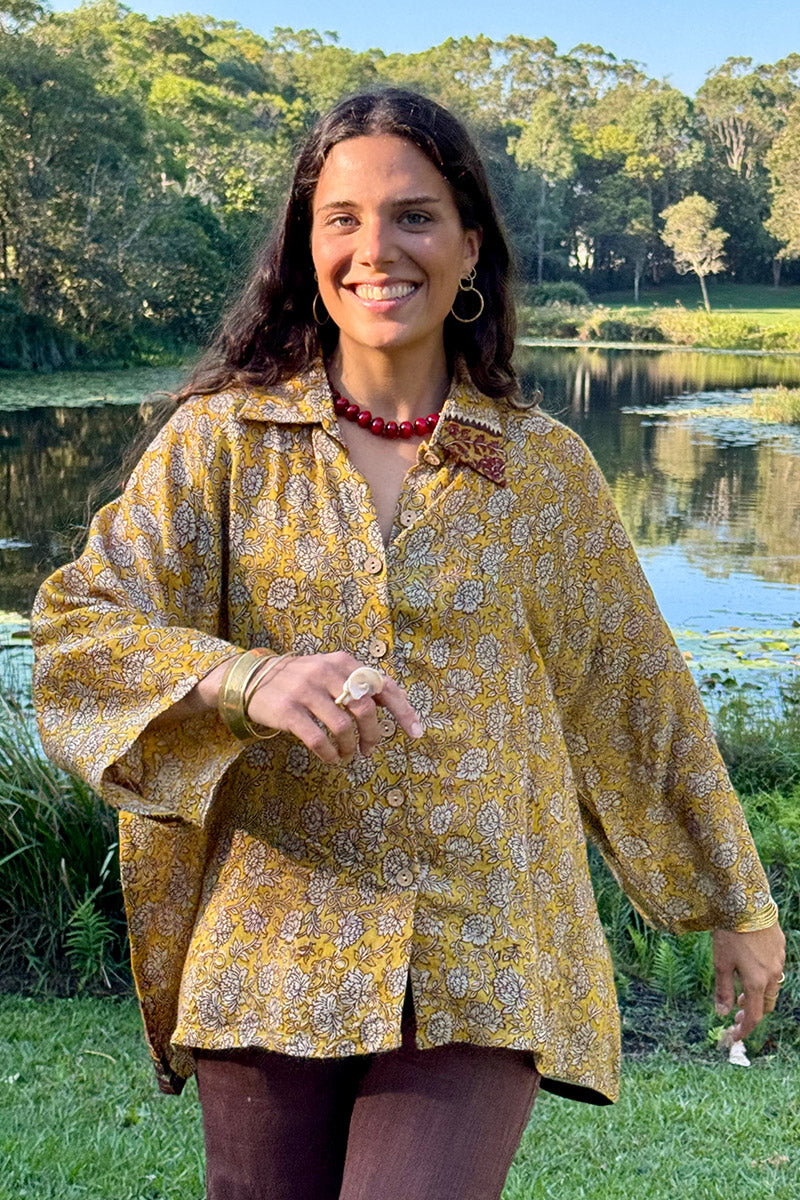 Vintage Sari Amira - Gold Dust (wool/silk)