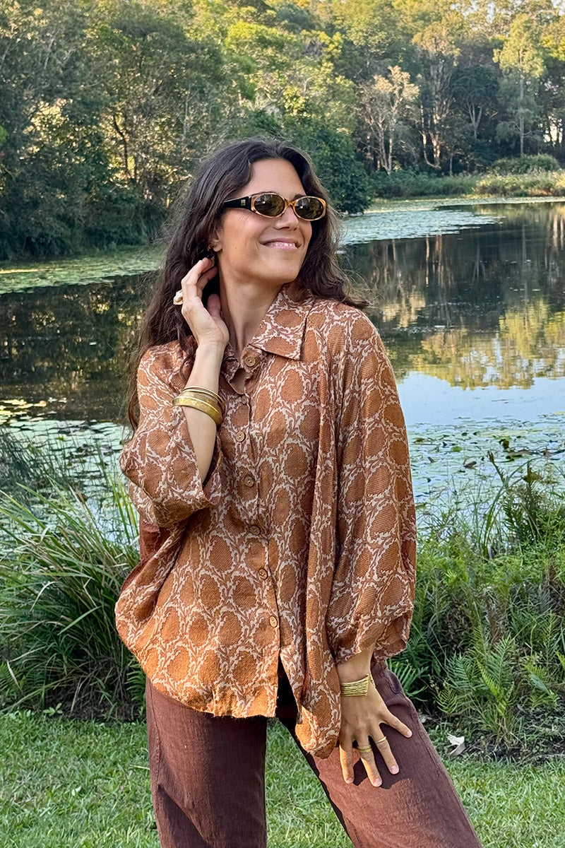Vintage Sari Amira - Butterscotch (wool/silk)
