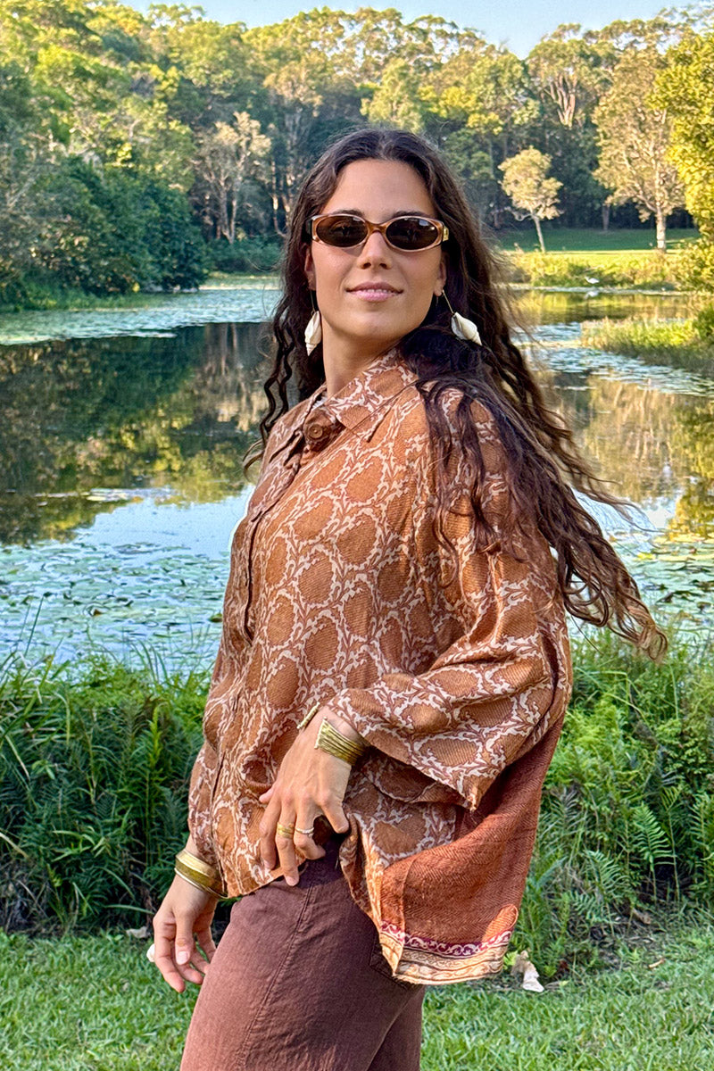 Vintage Sari Amira - Butterscotch (wool/silk)