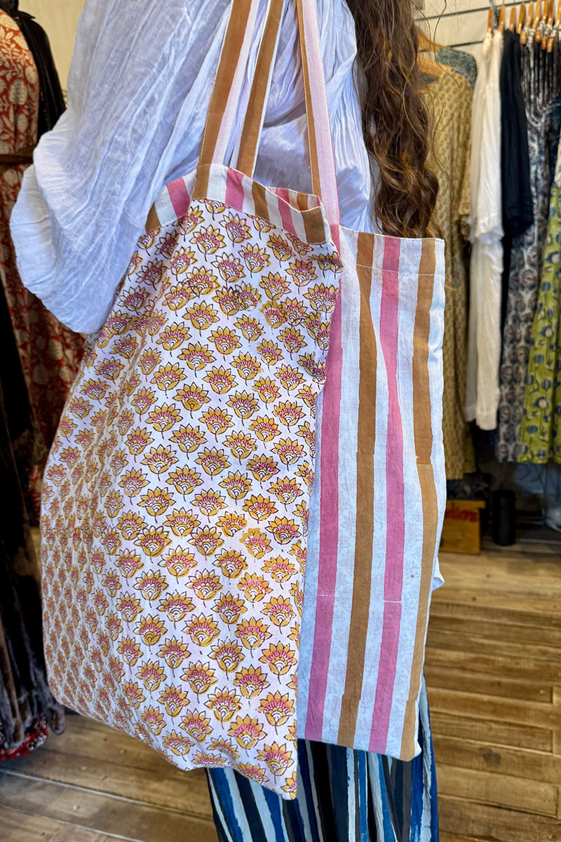 Two-Way Tote Bag - Saffron Rose