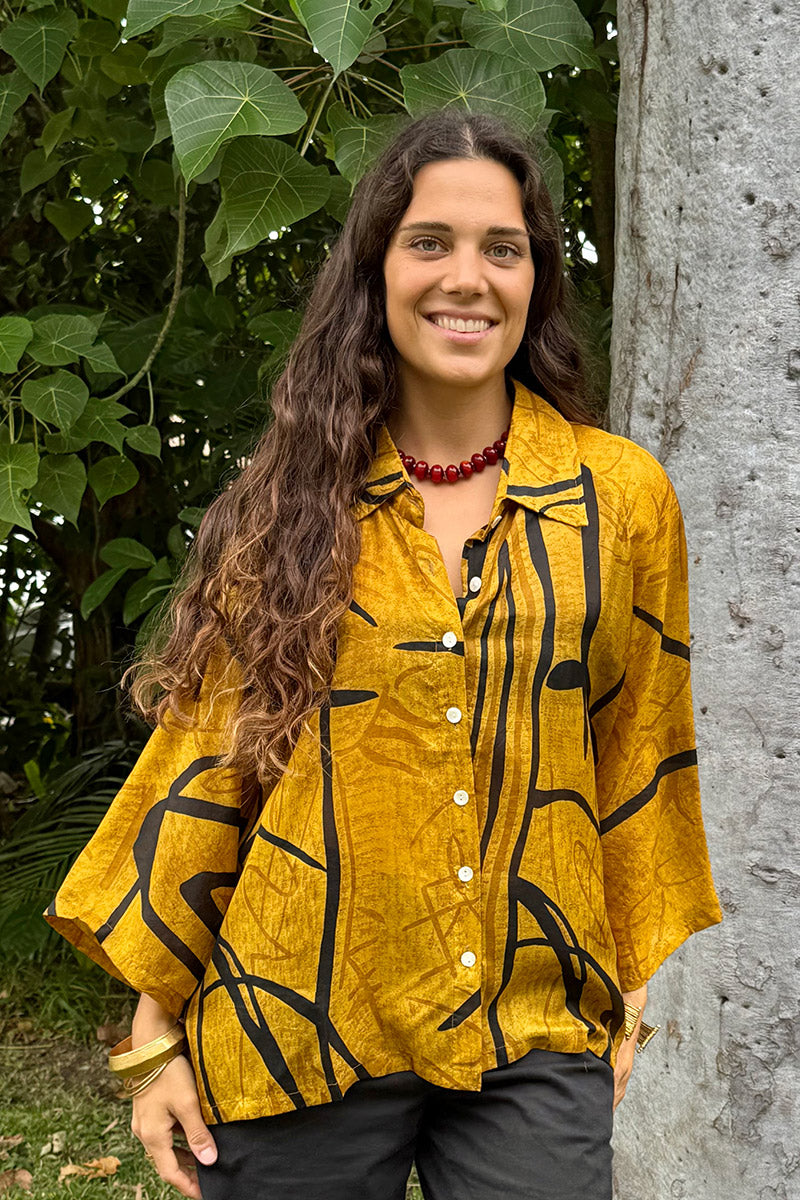 Vintage Sari Amira - Amber (silk)