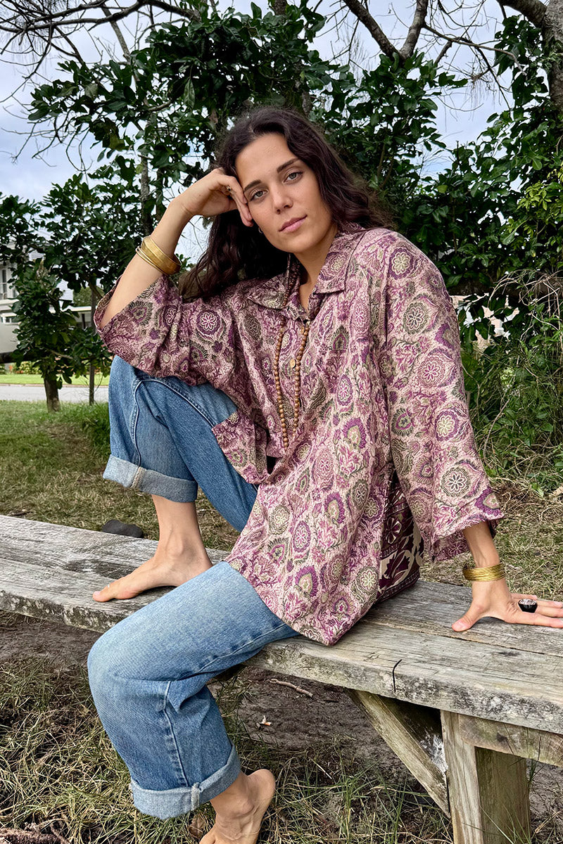 Vintage Sari Amira -Dusk (wool/silk)