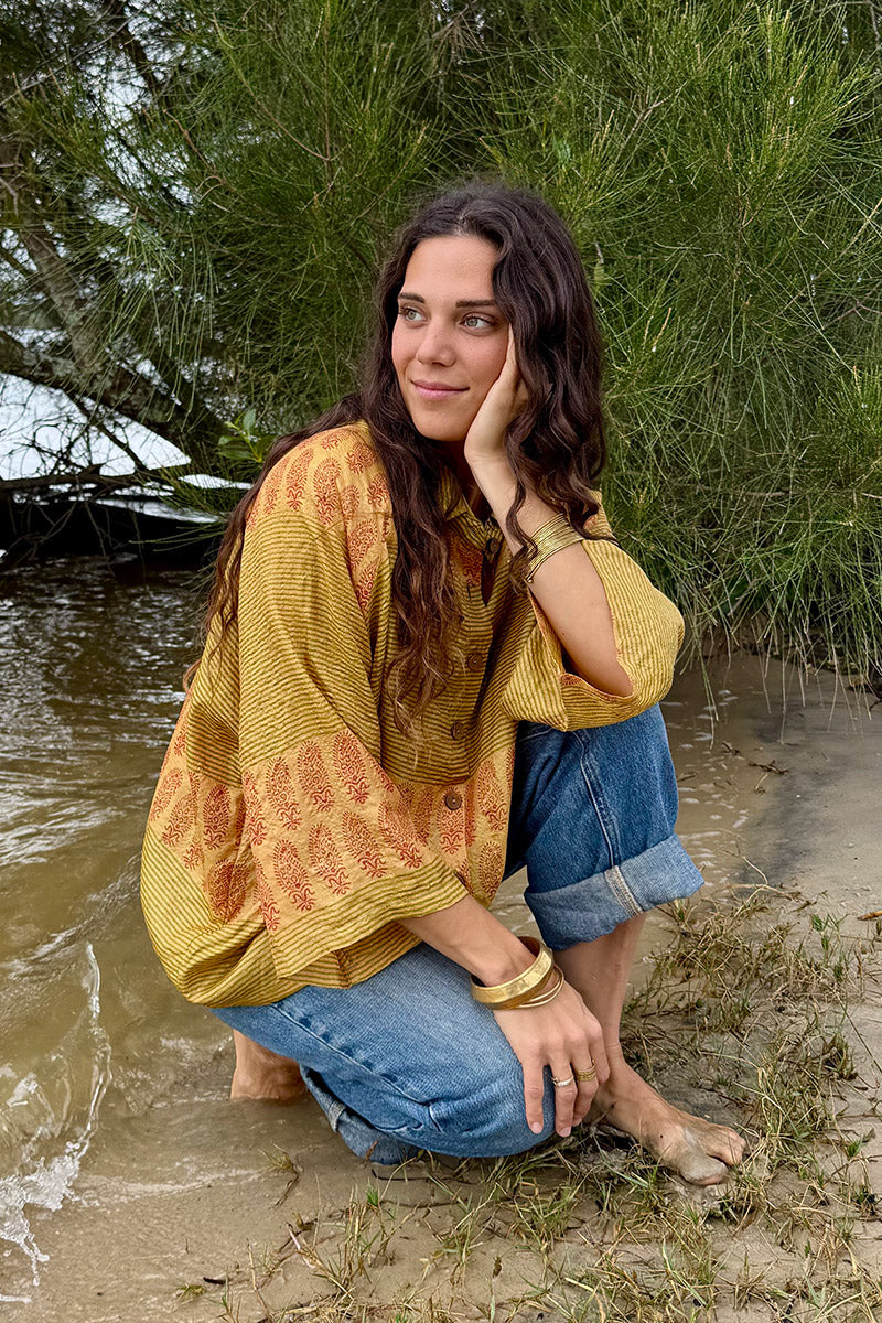 Vintage Sari Amira - Marigold (wool/silk)