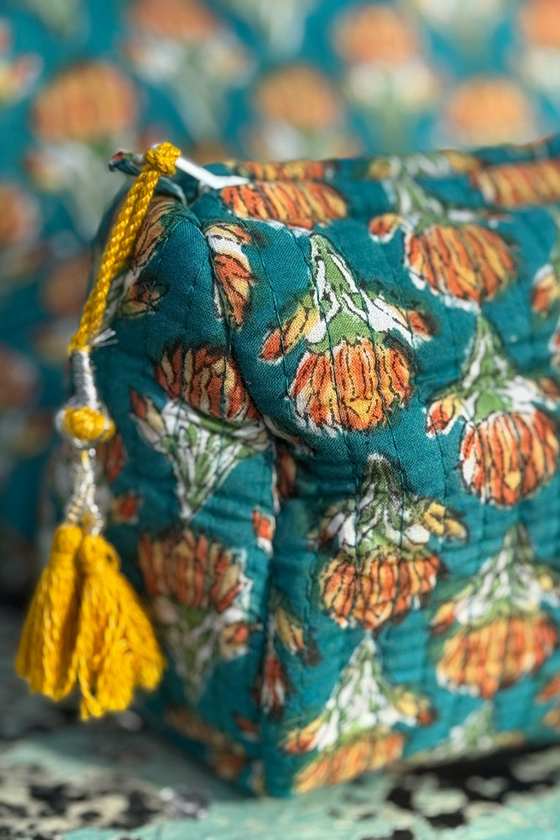 Wash Bags, accessories, Hand block prints, plastic lined with inside - Kora