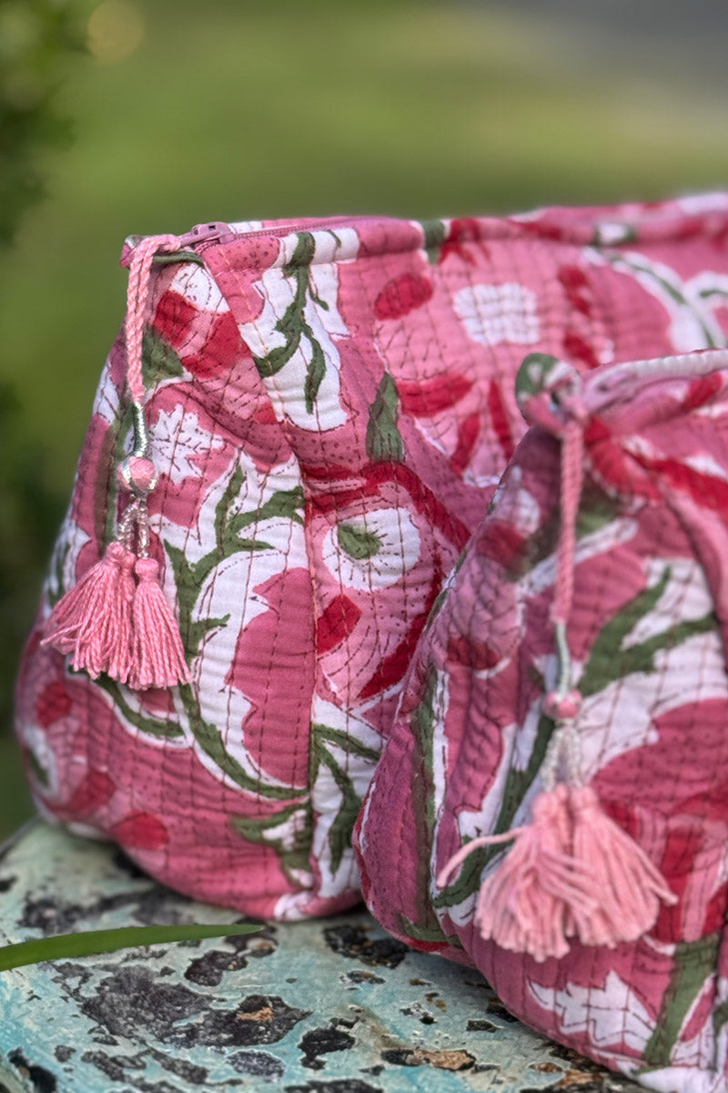 Wash Bags, accessories, Hand block prints, plastic lined with inside - Cherish