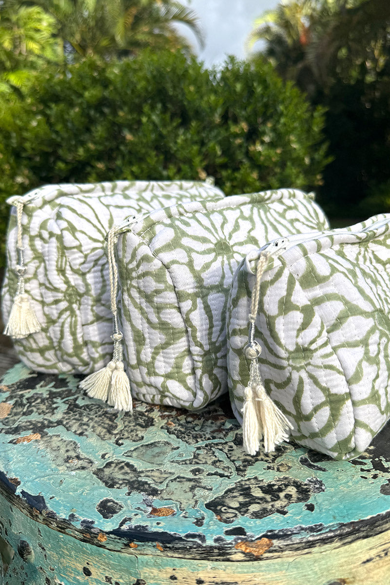 Wash Bags, accessories, Hand block prints, plastic lined with inside - Asha