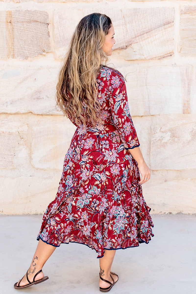 Flamenco Dress with Sleeves - Sangria