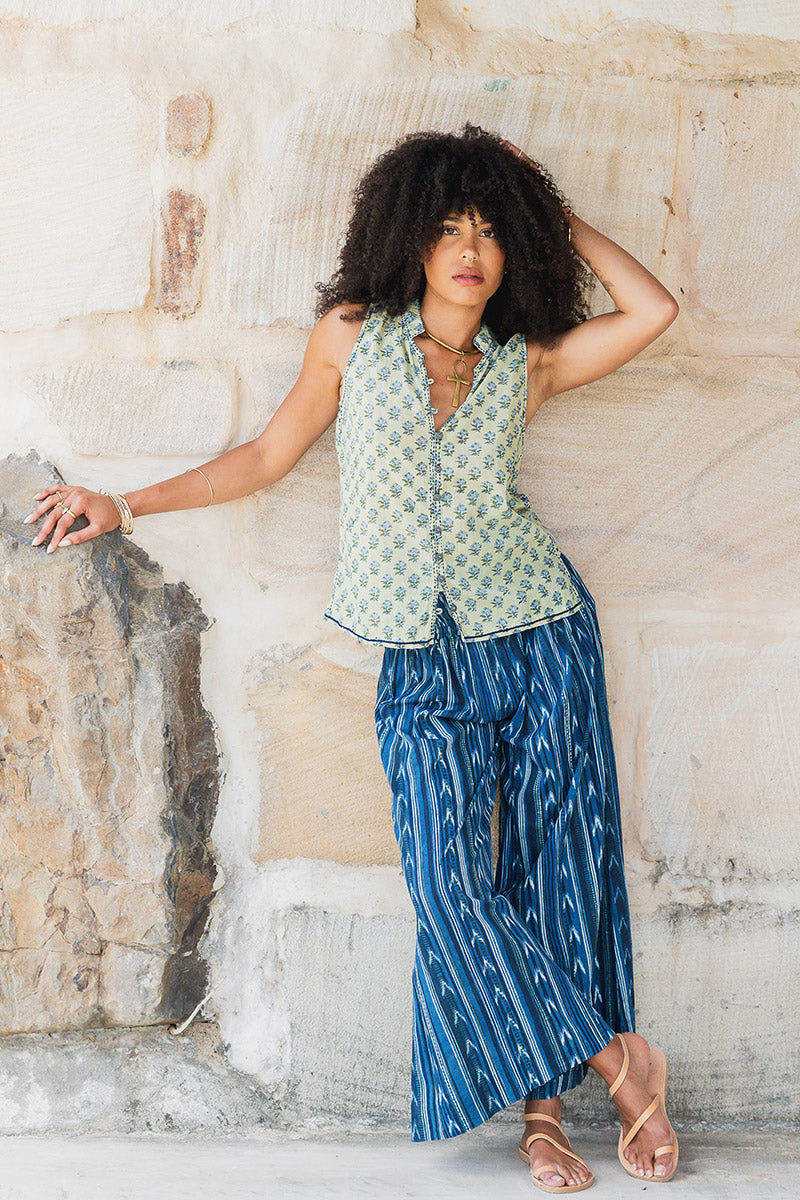 One Love Pants - Indigo Ikat