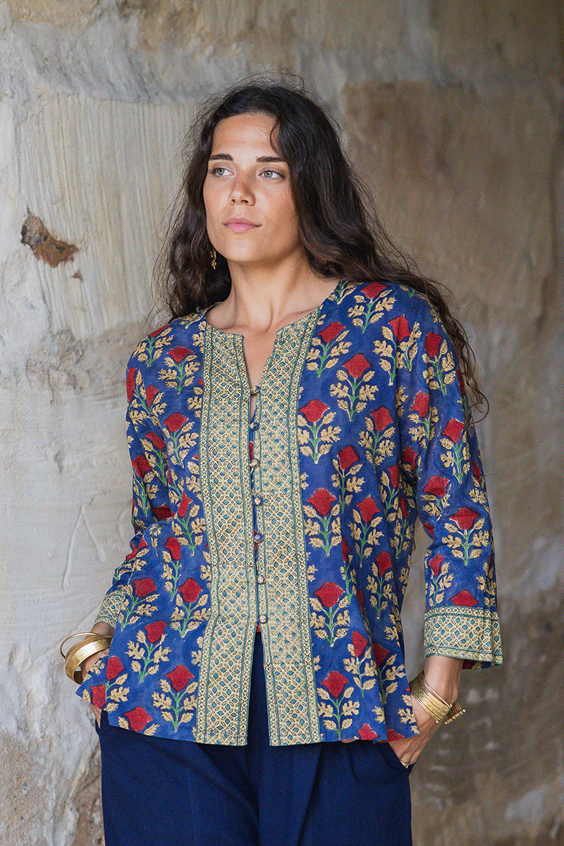 Mandalay Blouse - Sapphire Veda