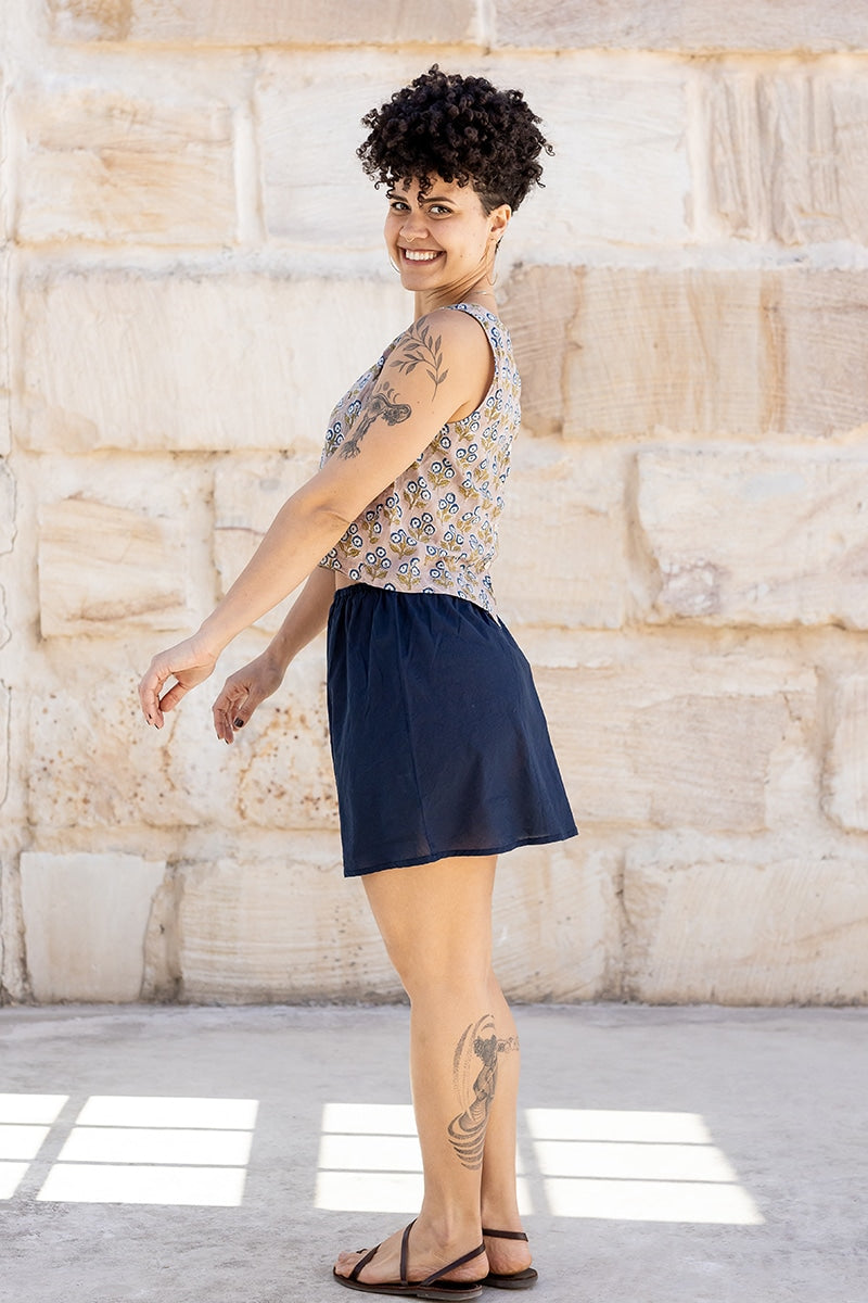 navy blue half slip for under dress Vintage 50's Half & Half Beige and Navy Blue Dress Slip