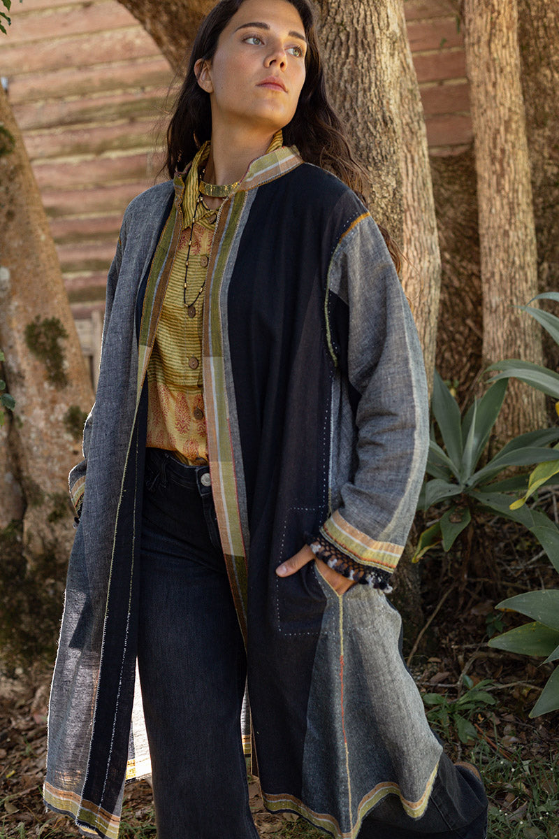 Woven Earth Coat - Smoke & Stone