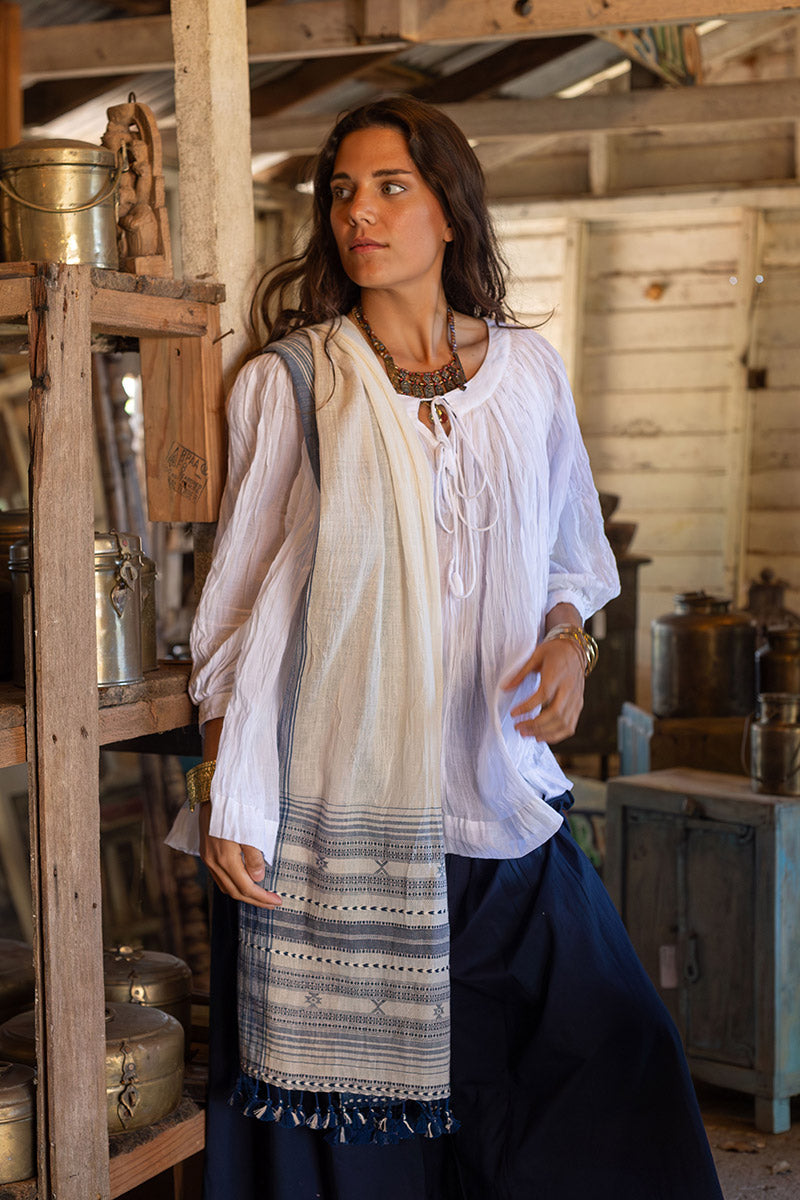 Woven Earth Scarf - Salt & Sky