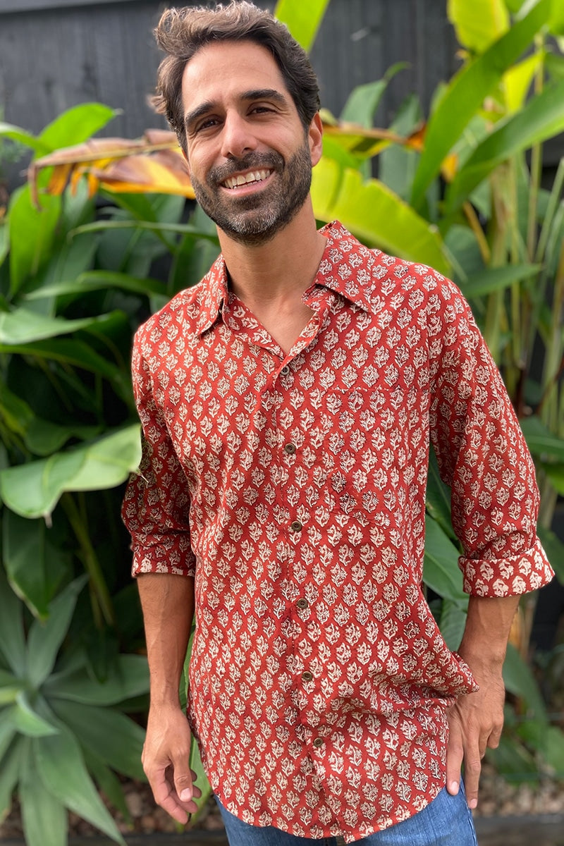 Men's Shirt - Rust Ivy