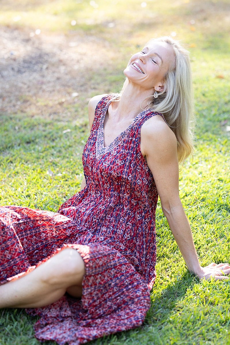 Womens, midi, Mevlana Dress, sleeveless, 100% Cotton, hand block print. Aztec Red - Tavira
