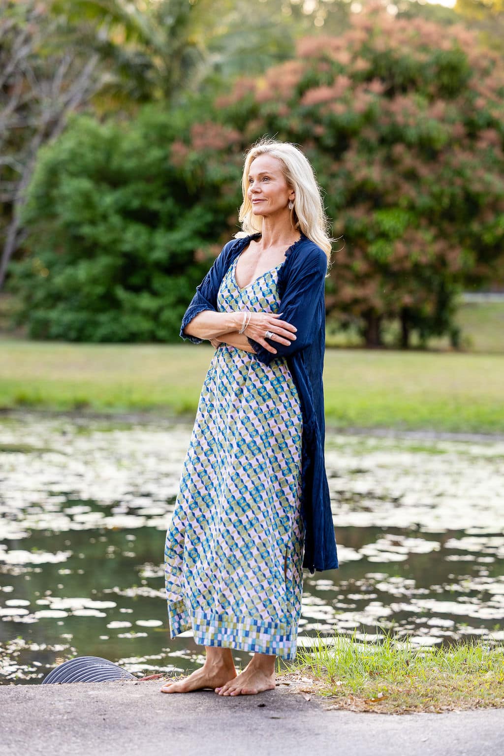 Womens, Shimla Coat, 7/8 sleeve, 100% sheer cotton, in classic navy.