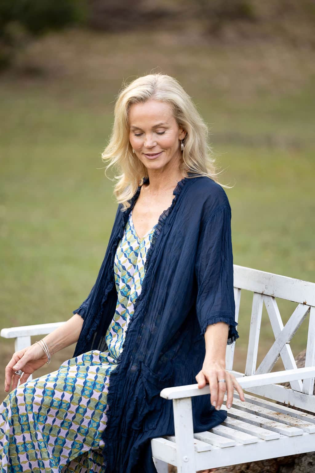 Womens, Shimla Coat, 7/8 sleeve, 100% sheer cotton, in classic navy.