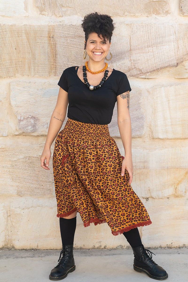Boho Skirt - Cheetah