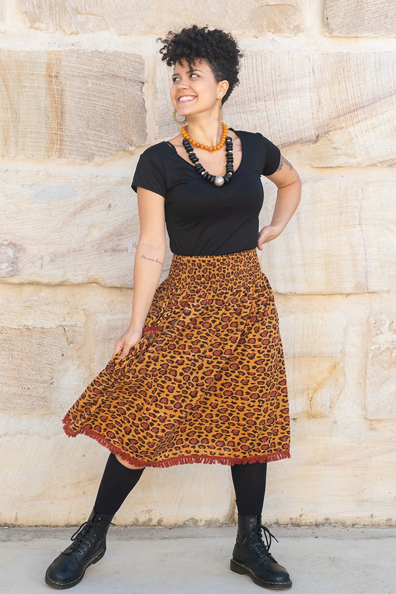 Boho Skirt - Cheetah