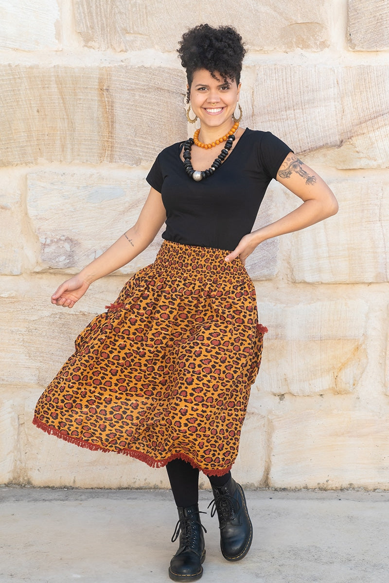Boho Skirt - Cheetah