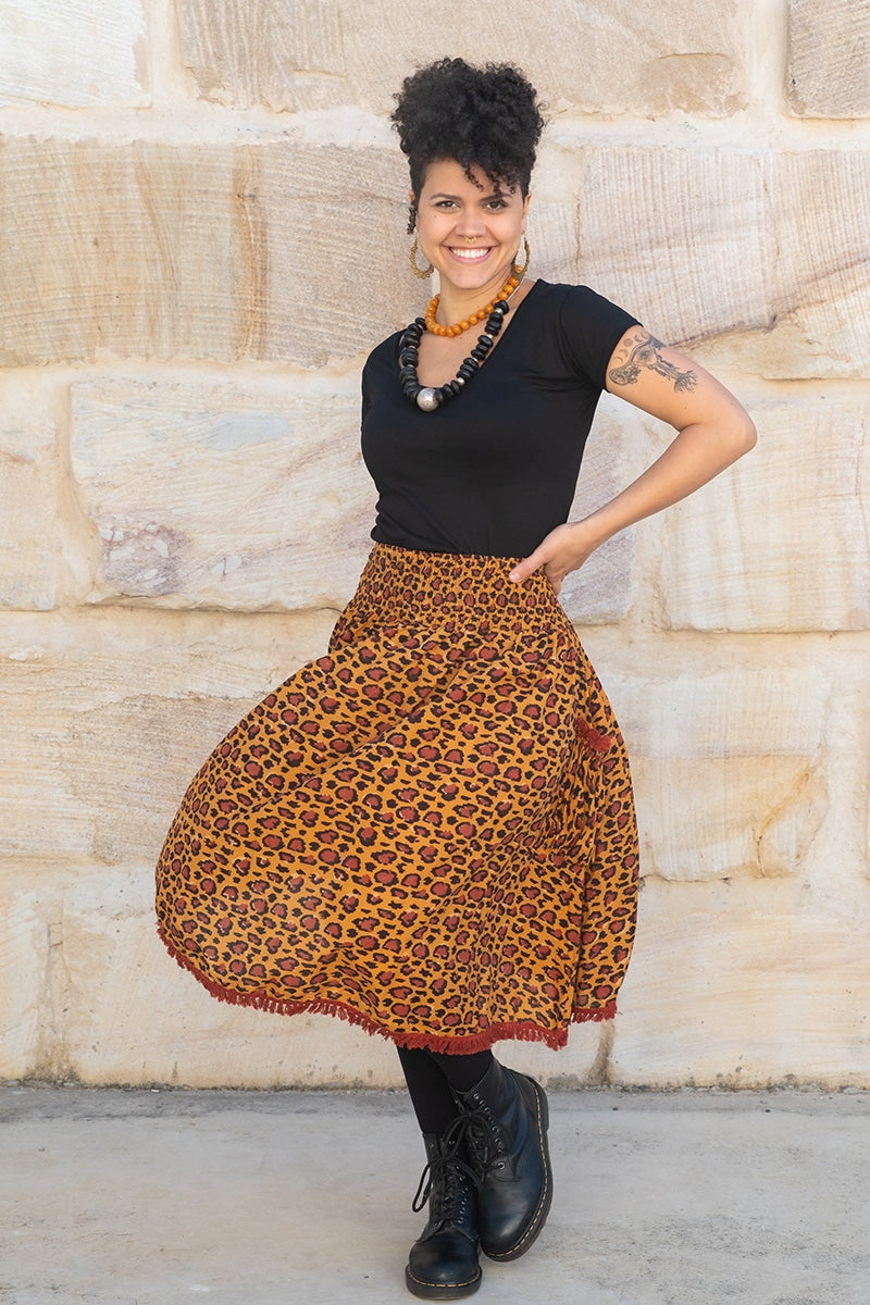 Boho Skirt - Cheetah