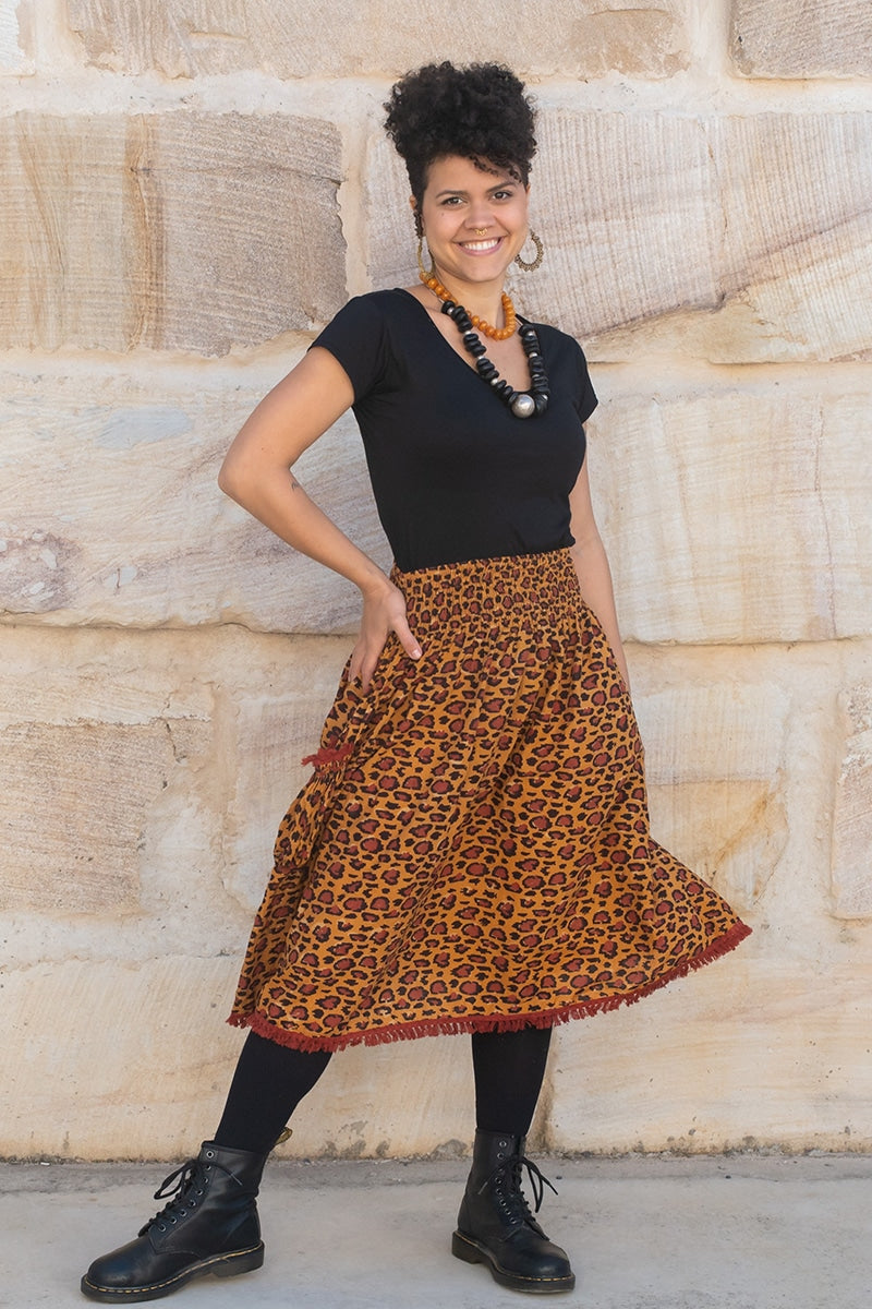 Boho Skirt - Cheetah