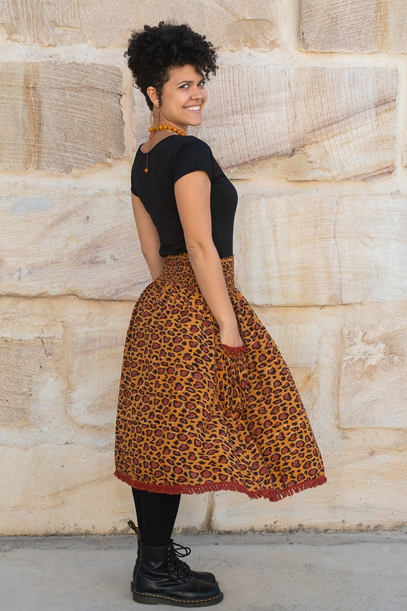 Boho Skirt - Cheetah