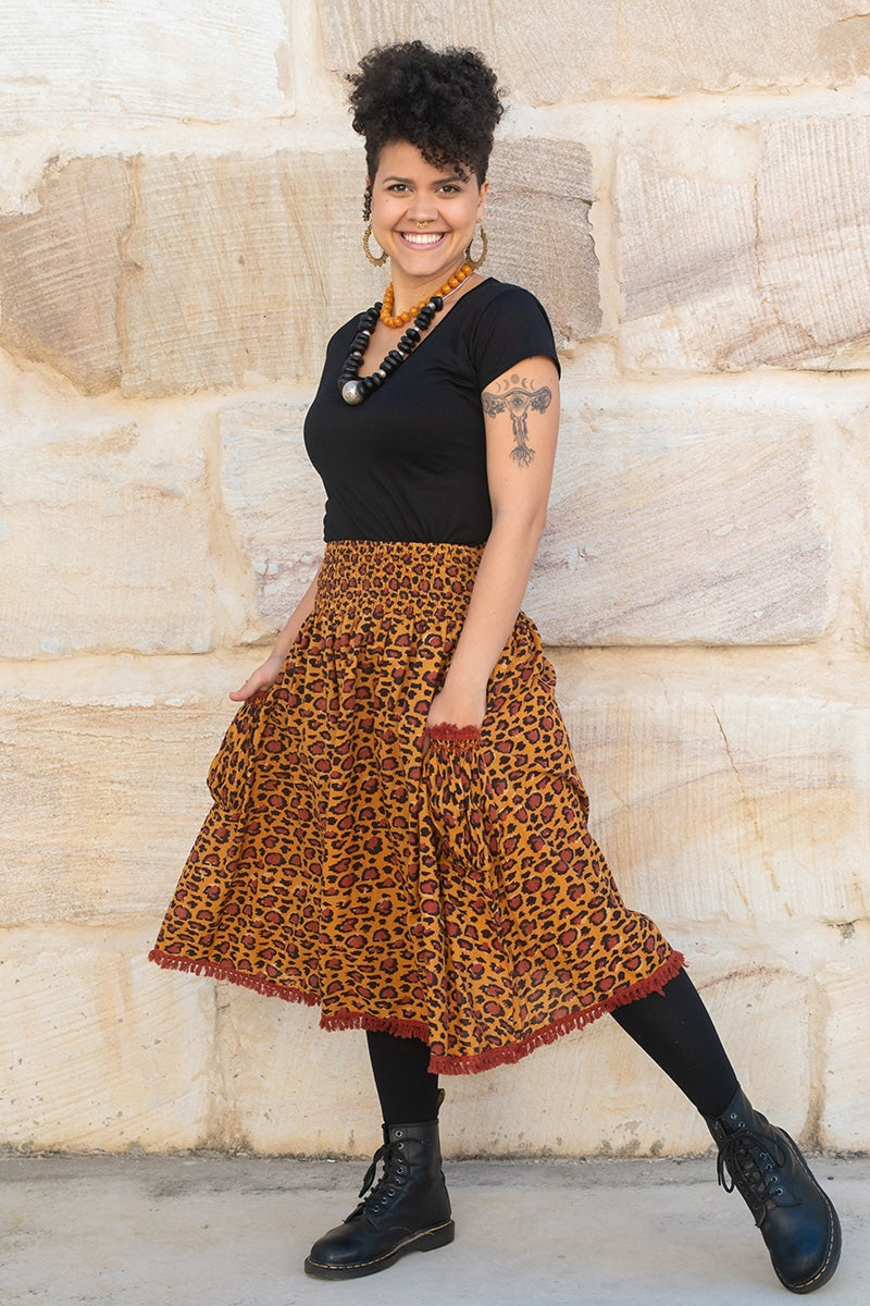 Boho Skirt - Cheetah
