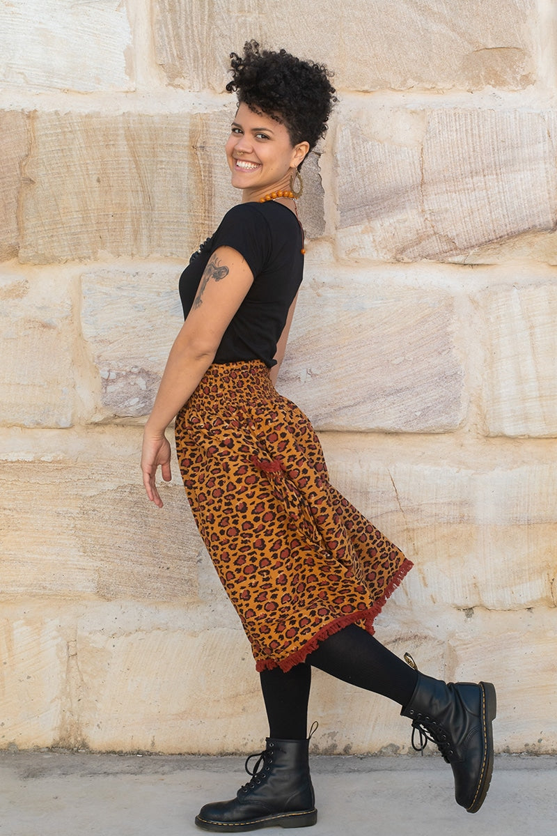 Boho Skirt - Cheetah
