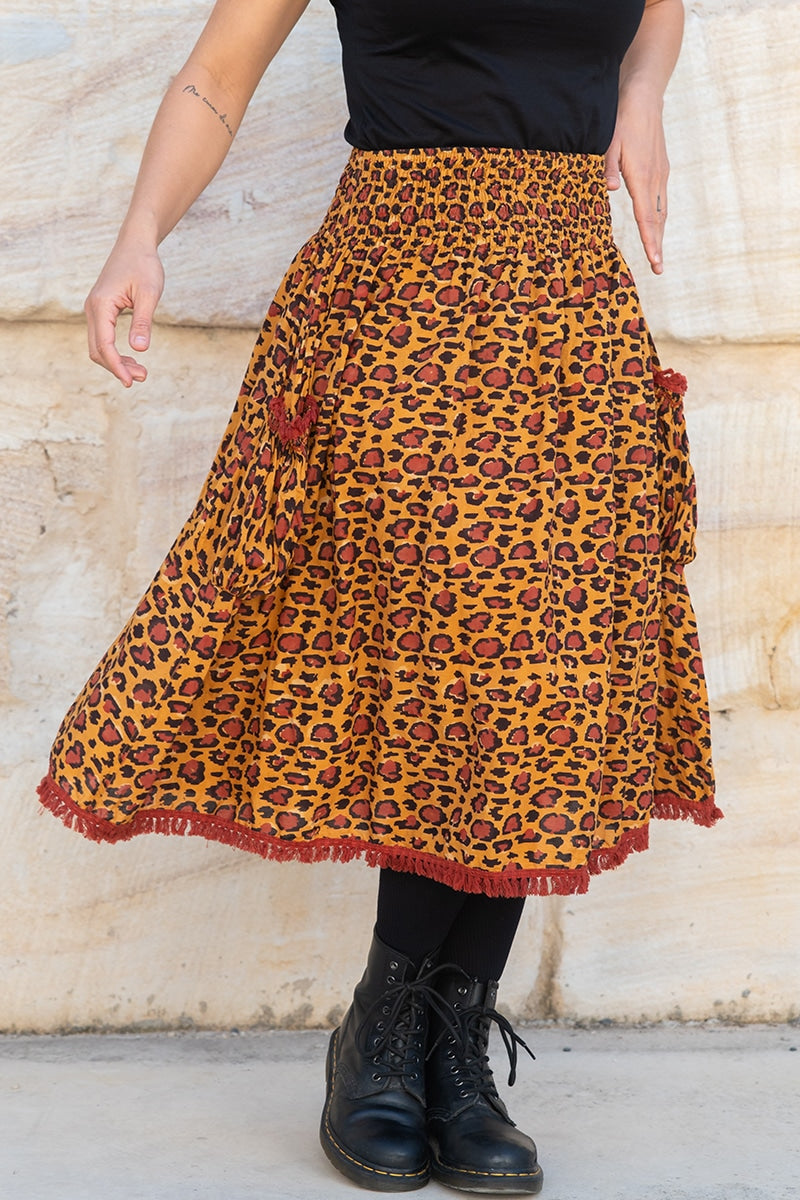 Boho Skirt - Cheetah