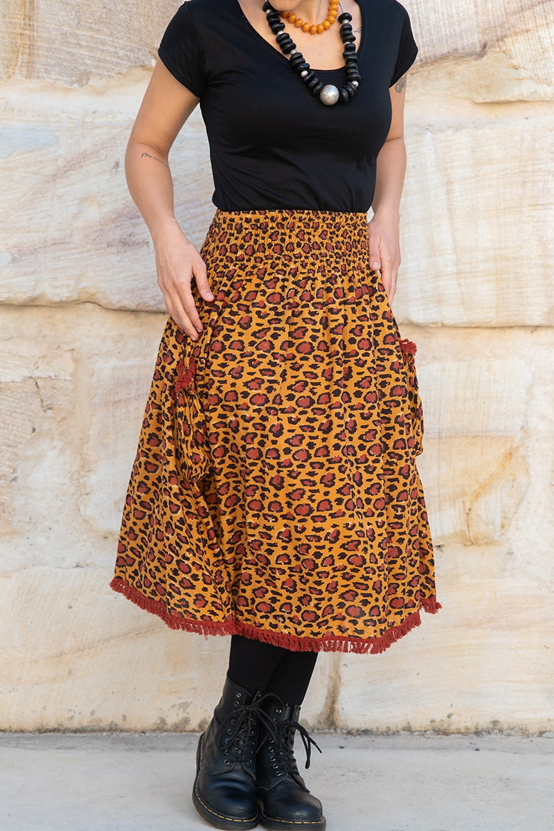 Boho Skirt - Cheetah