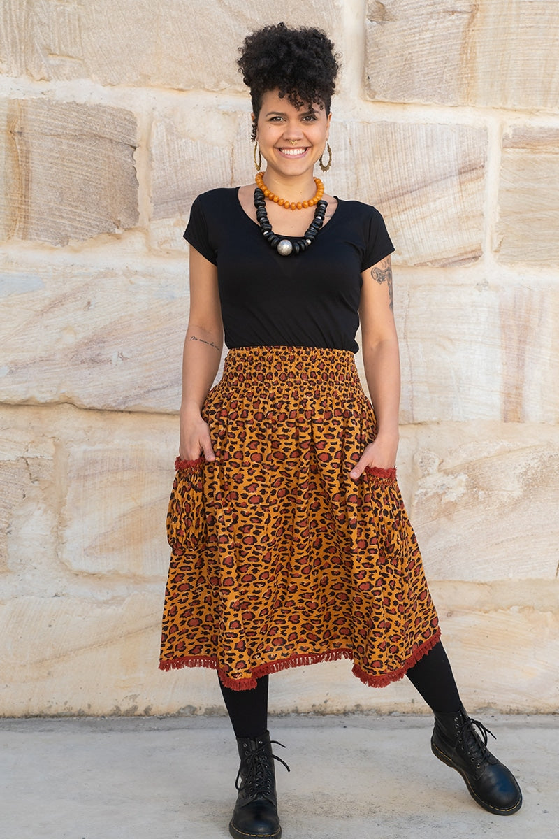 Boho Skirt - Cheetah