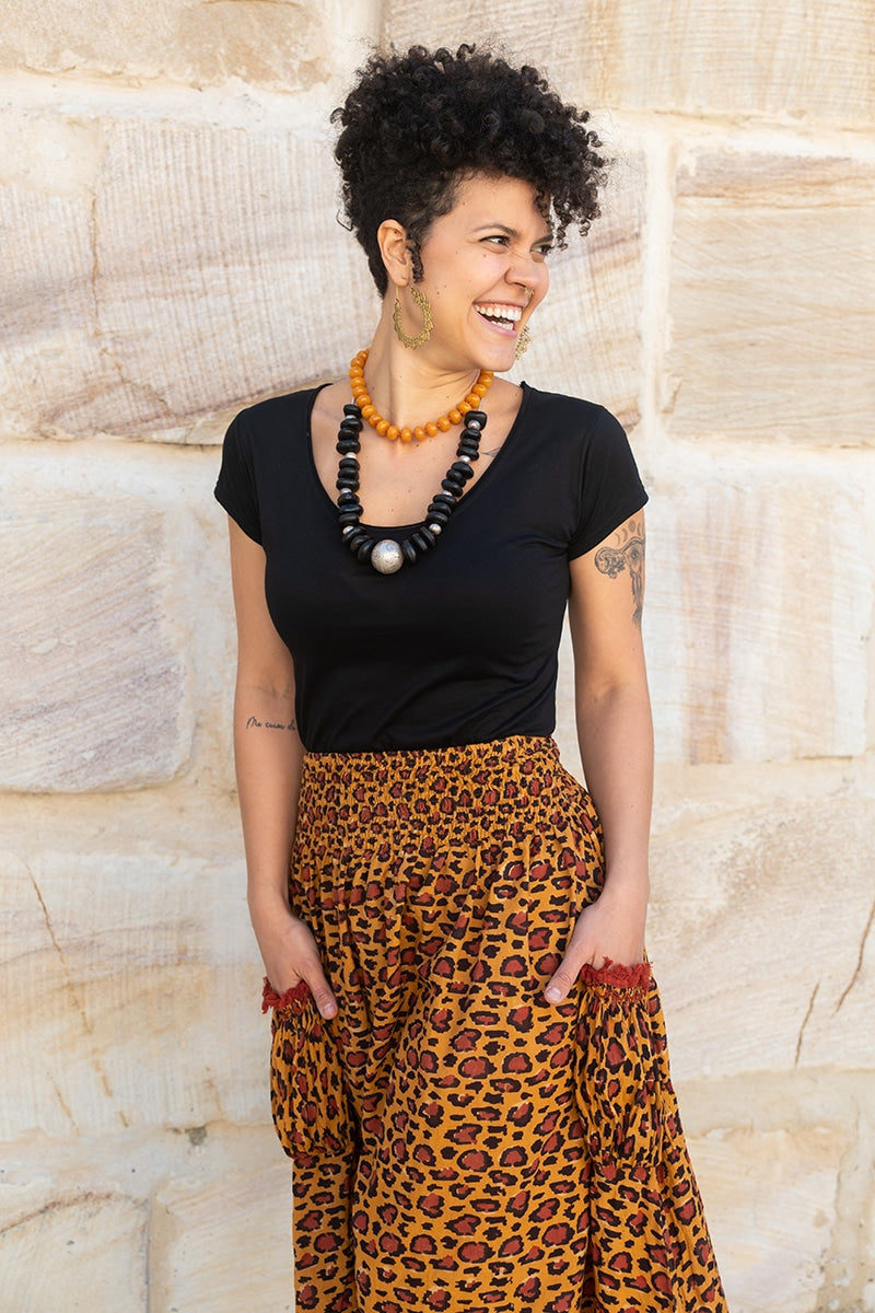 Boho Skirt - Cheetah