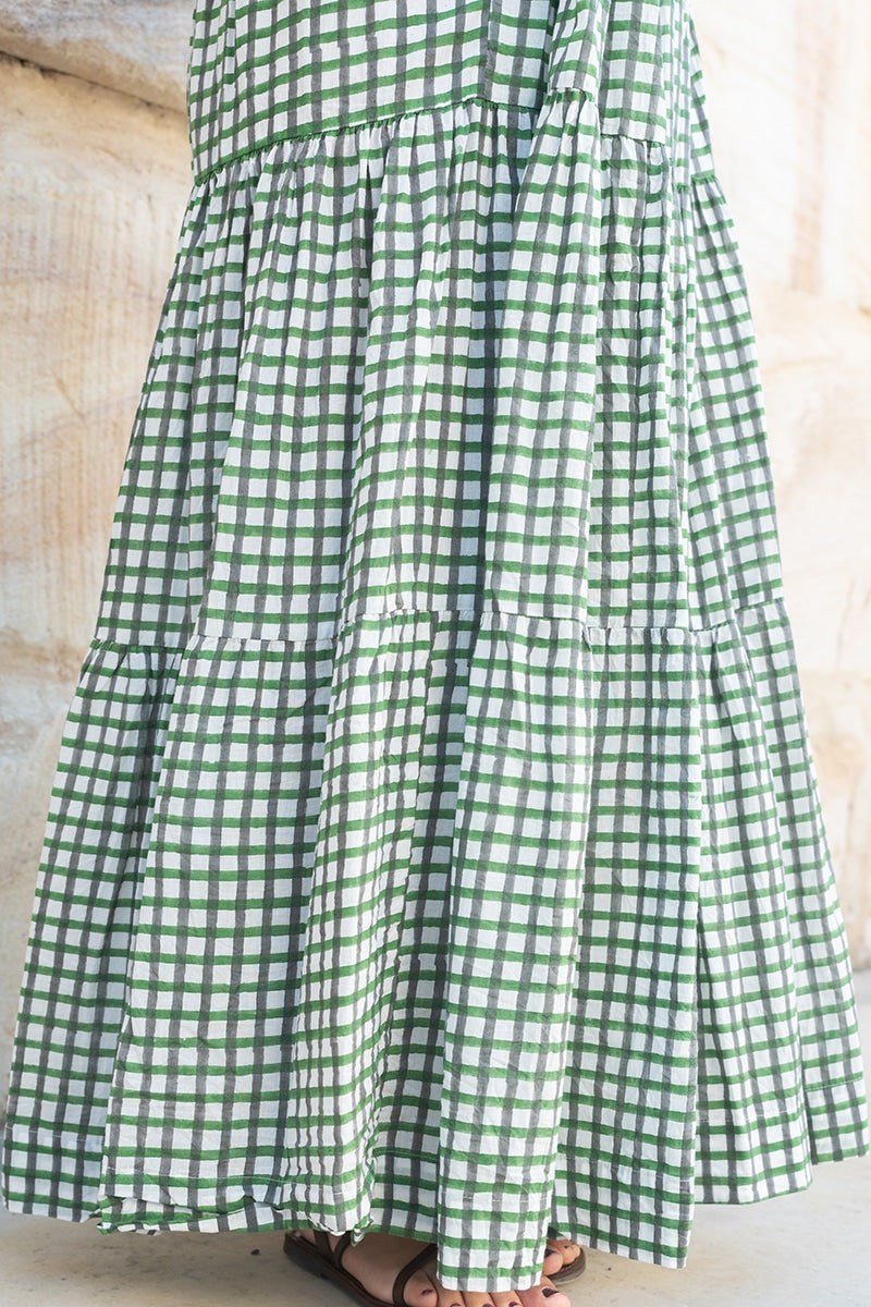 Jhali Dress - Evergreen Gingham