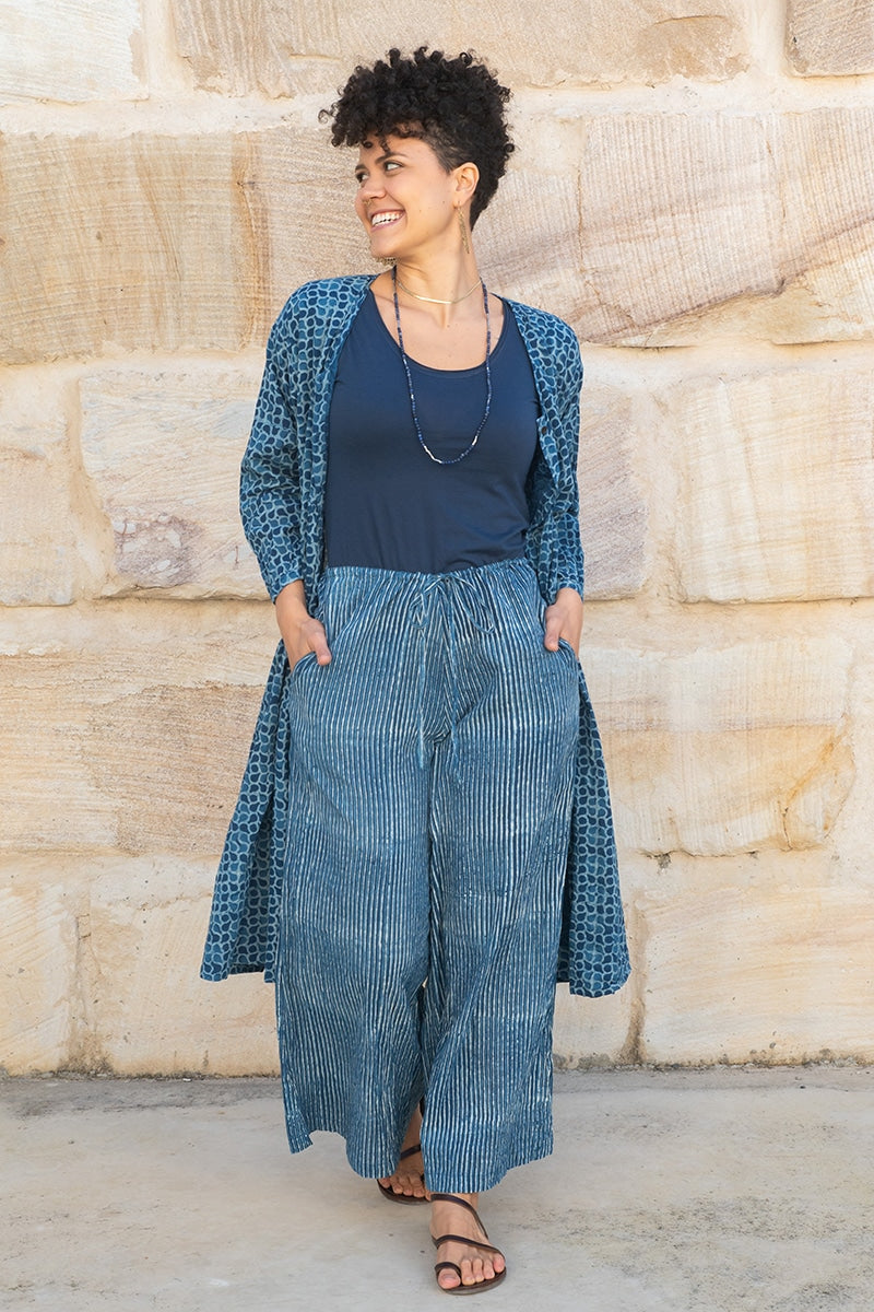 Culottes - Indigo Stripe