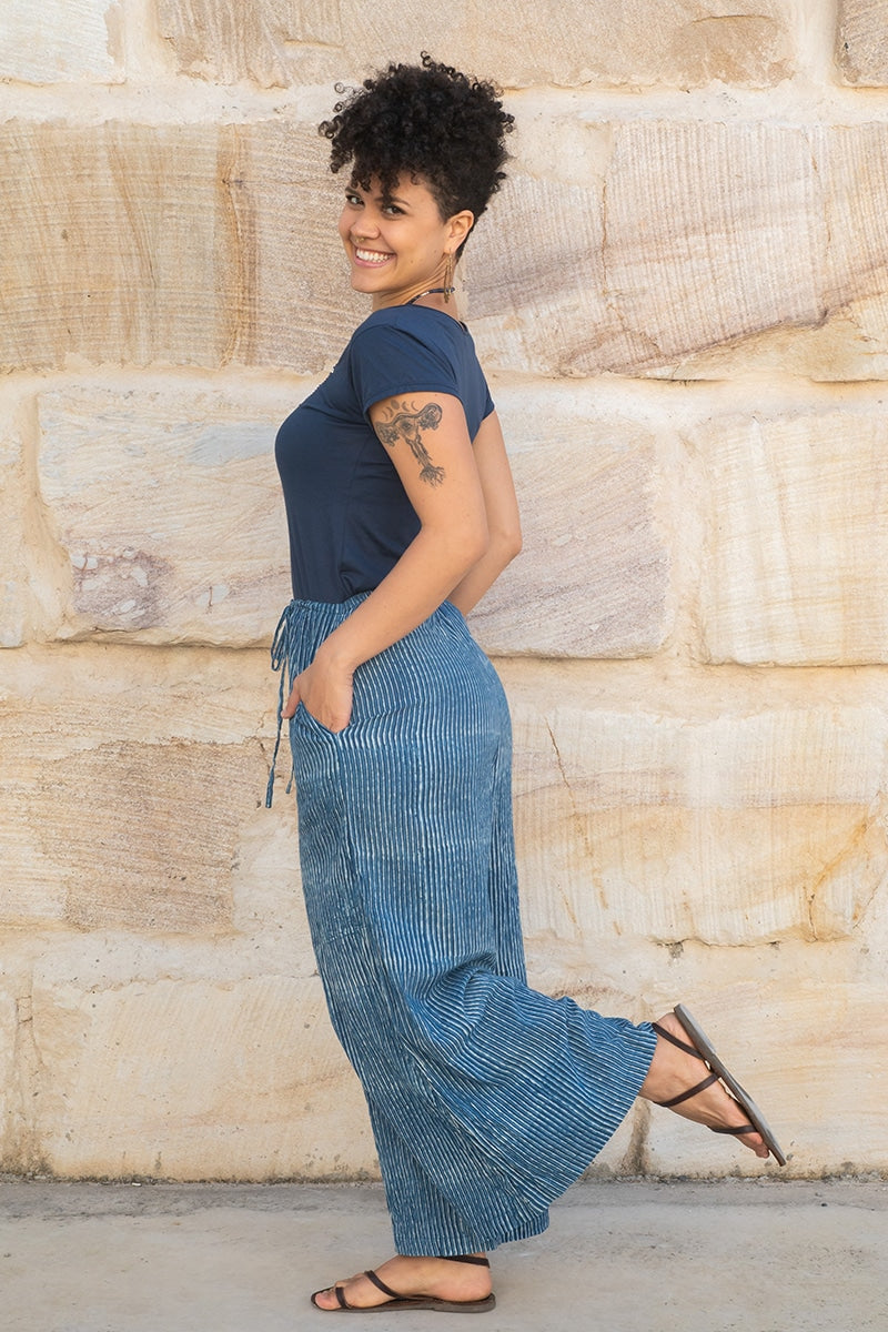 Culottes - Indigo Stripe