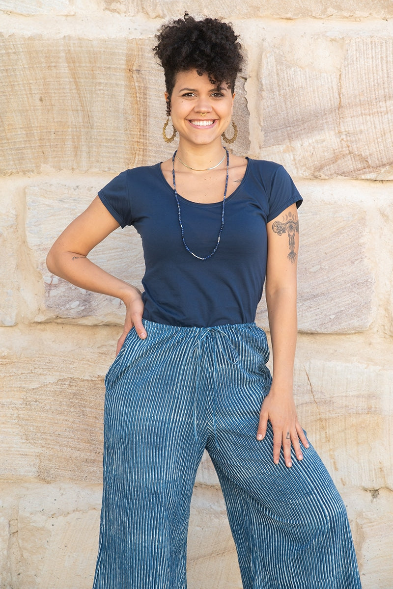 Culottes - Indigo Stripe