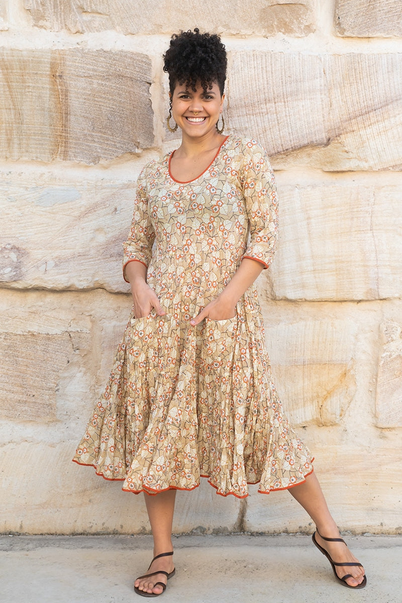 Flamenco Dress with Sleeves - Amber