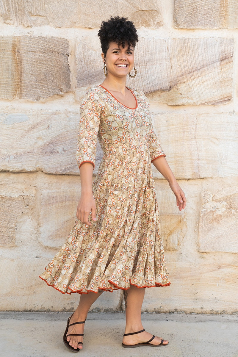 Flamenco Dress with Sleeves - Amber