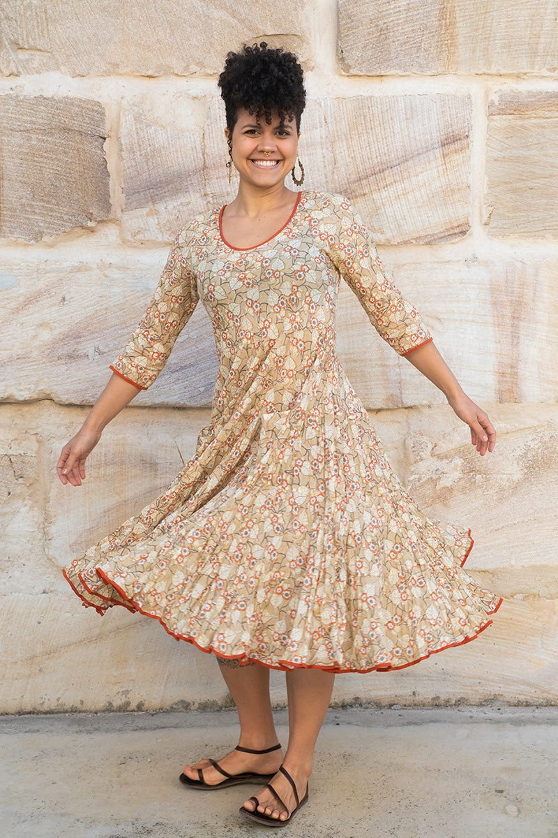 Flamenco Dress with Sleeves - Amber