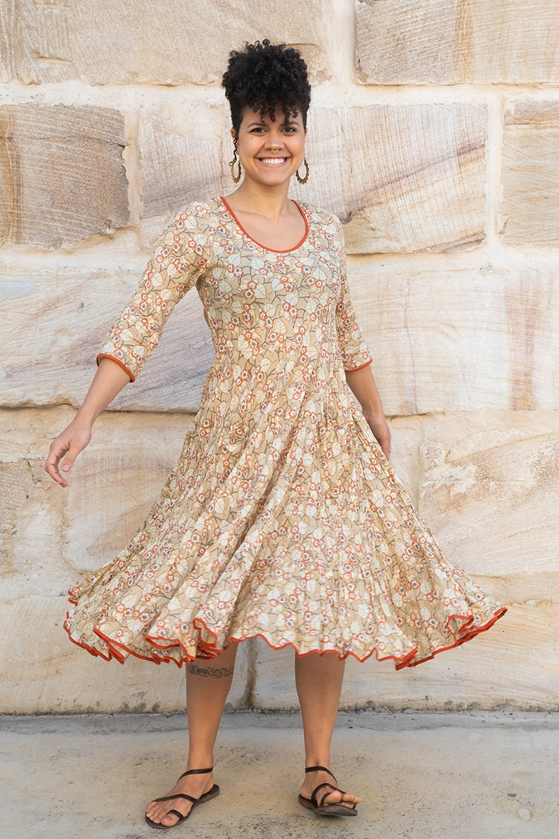 Flamenco Dress with Sleeves - Amber