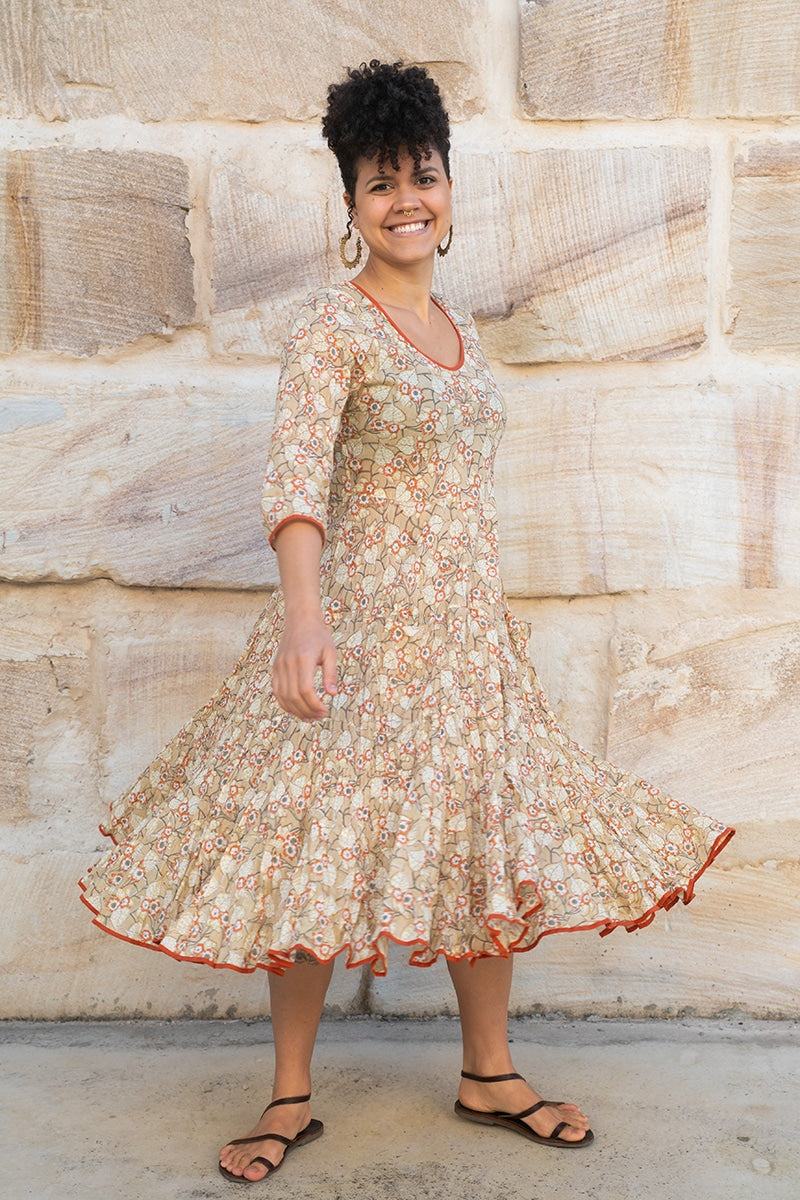 Flamenco Dress with Sleeves - Amber