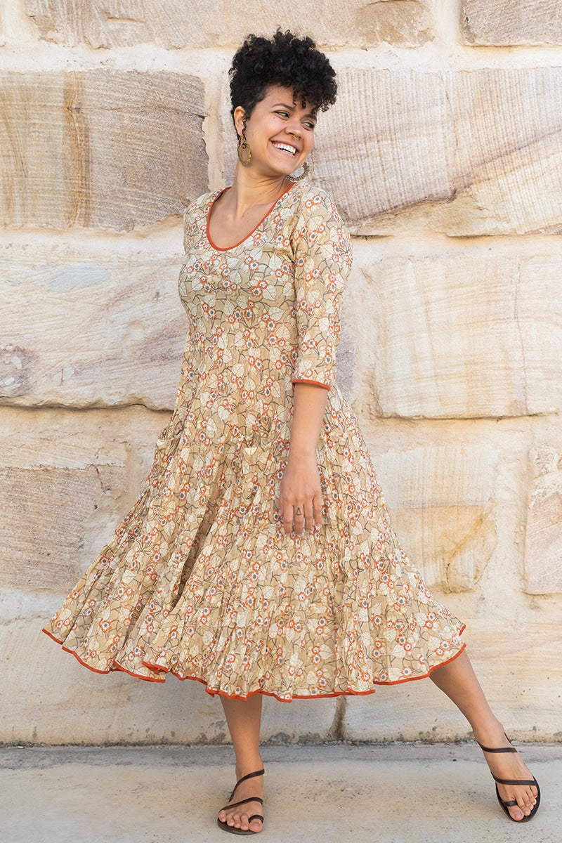 Flamenco Dress with Sleeves - Amber