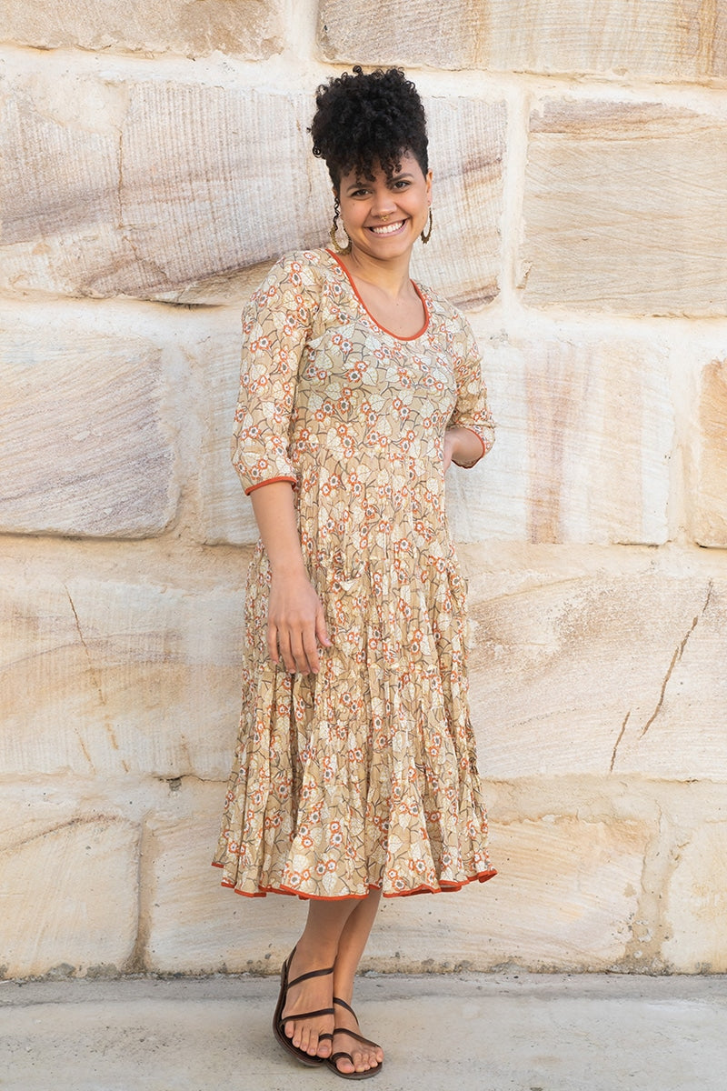 Flamenco Dress with Sleeves - Amber