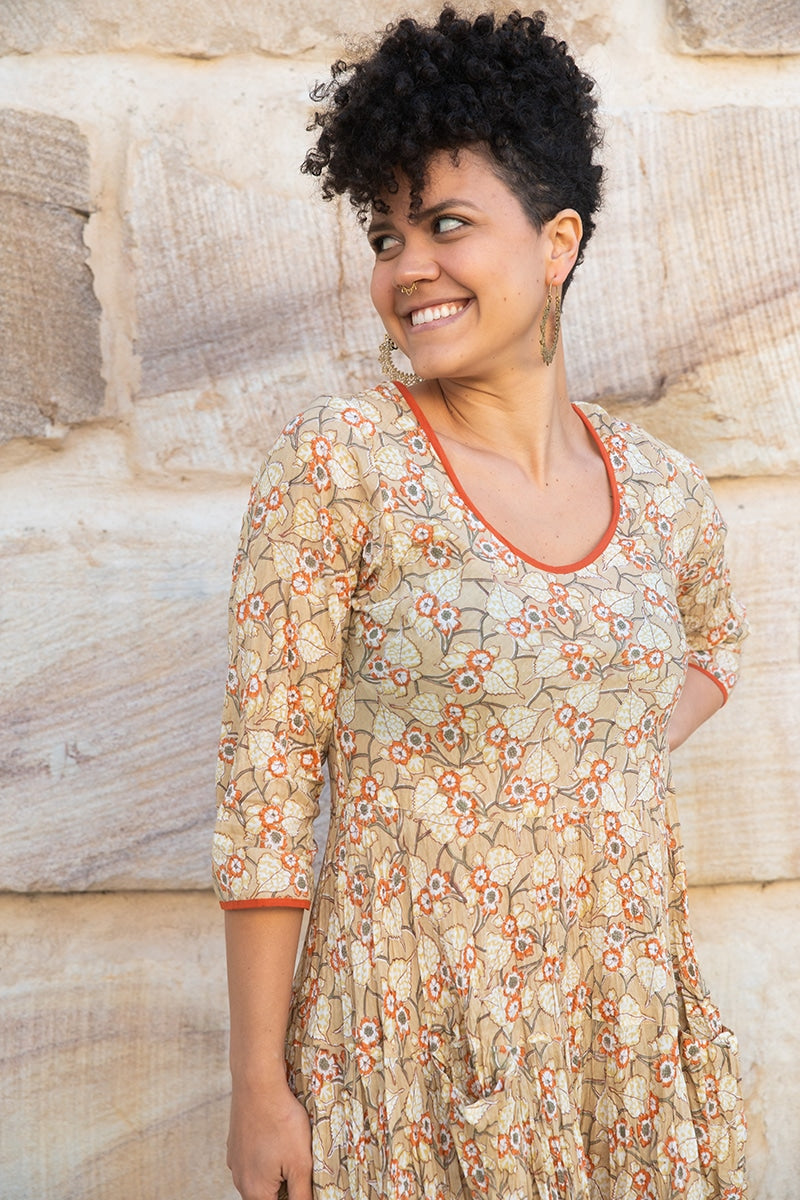 Flamenco Dress with Sleeves - Amber